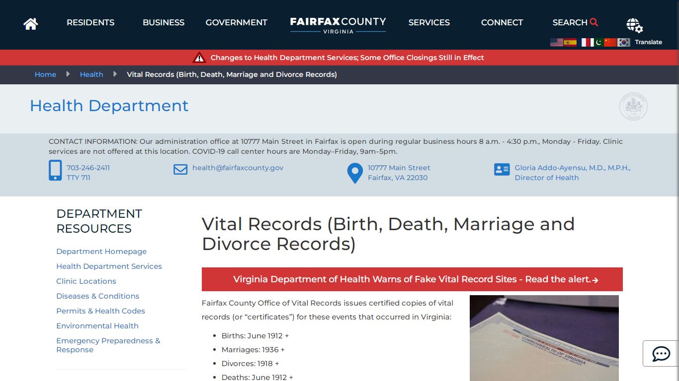 Vital Records (Birth, Death, Marriage and Divorce Records ...